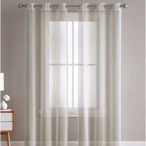 VCNY Home Hatfield Woven Sheer Stripe Grommet Curtain Panel Pair
